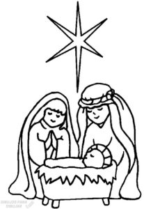 dibujos del nacimiento de jesus para niños