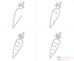 como dibujar una zanahoria