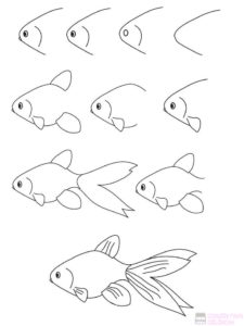 cómo dibujar un pescado 1