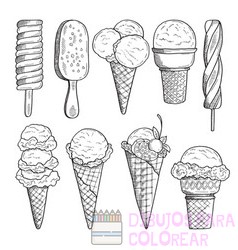 imagenes de helados para colorear