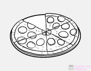 pizza dibujo para colorear
