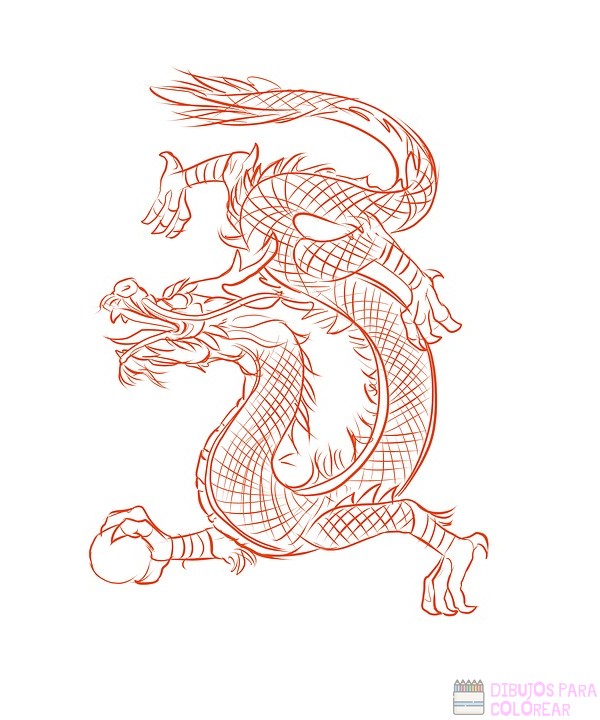 🥇 Dibujos de Dragones【+250】faciles para colorear