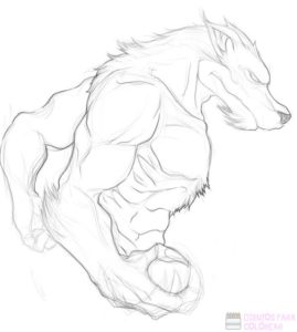 dibujos a lapiz de hombres lobos