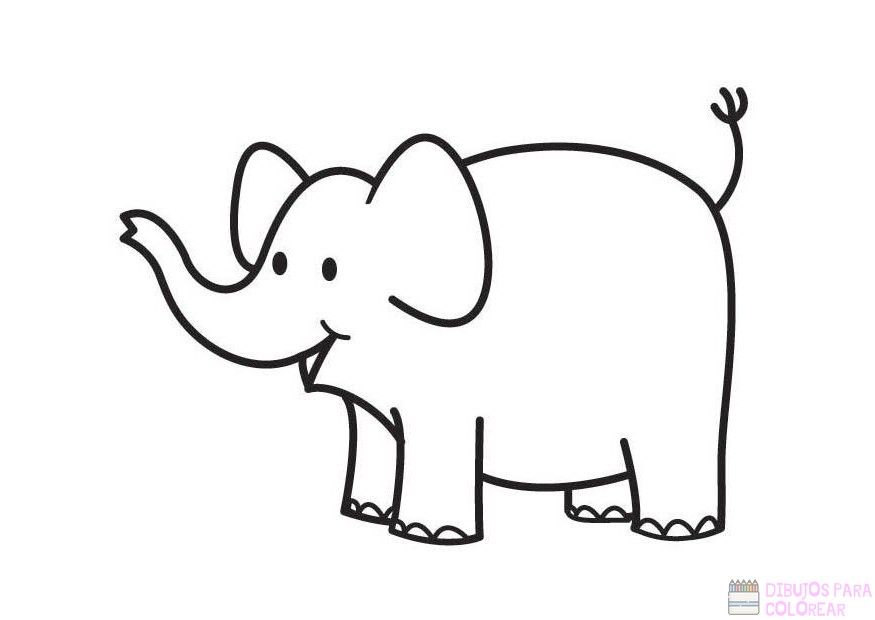 🥇 Dibujos de Elefantes【+250】faciles para colorear