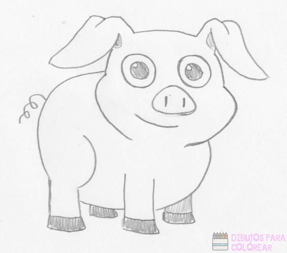???? Dibujos de cerdos【+250】faciles para colorear