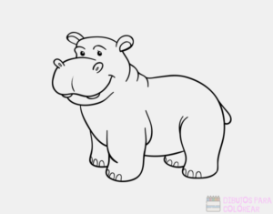 🥇 Dibujos de Hipopótamos【+250】rapidos para colorear