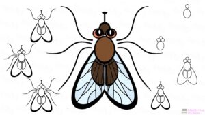 como dibujar una mosca facil