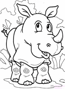 dibujo de rinoceronte para ninos